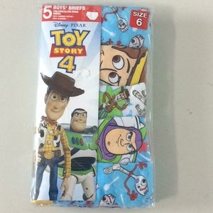 Toy Story 4 New Boys 5pr Cotton Briefs Sz 6